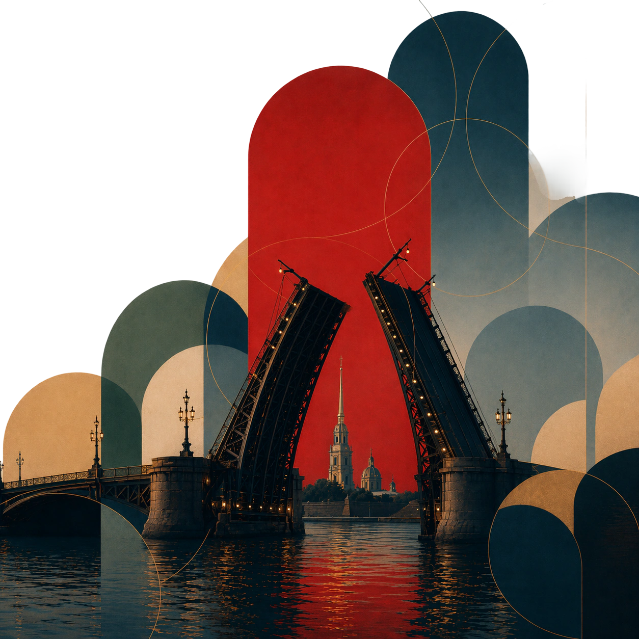 Collage: St. Petersburg and images of culture